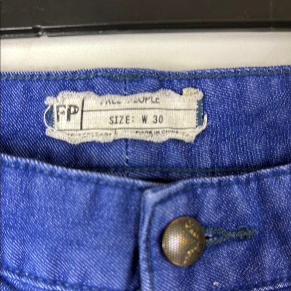 Free People Dip Dye Ombre Skinny Jeans Cropped Blue Size 30 - Picture 3 of 8